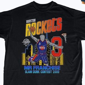 Retro Nba Steve Francis Houston Rockets Slam Dunk Contest Black T-Shirt